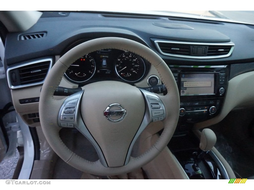 2015 Rogue SL AWD - Pearl White / Almond photo #10