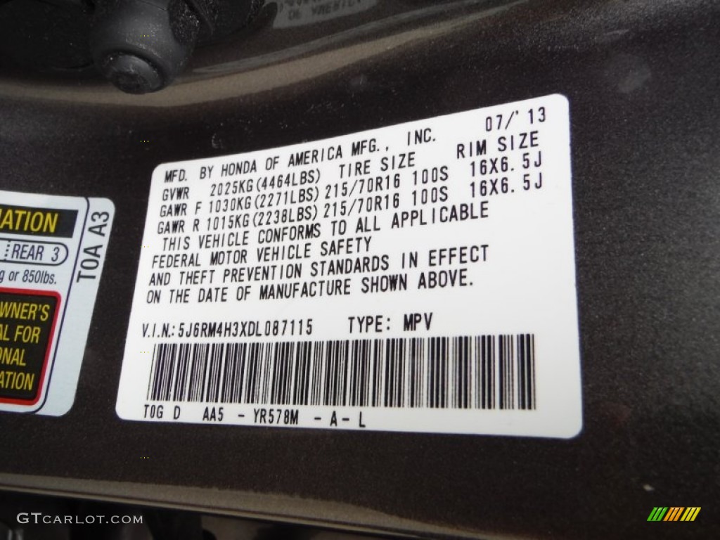 2013 CR-V LX AWD - Urban Titanium Metallic / Black photo #19