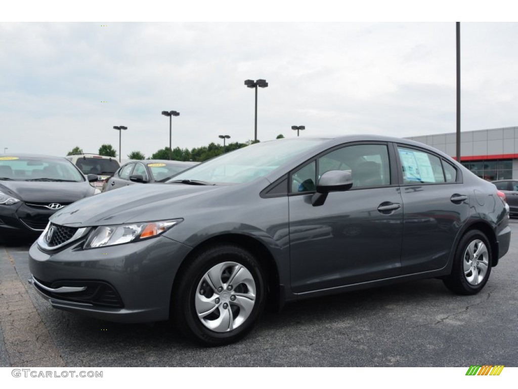 Polished Metal Metallic 2013 Honda Civic LX Sedan Exterior Photo #103718111