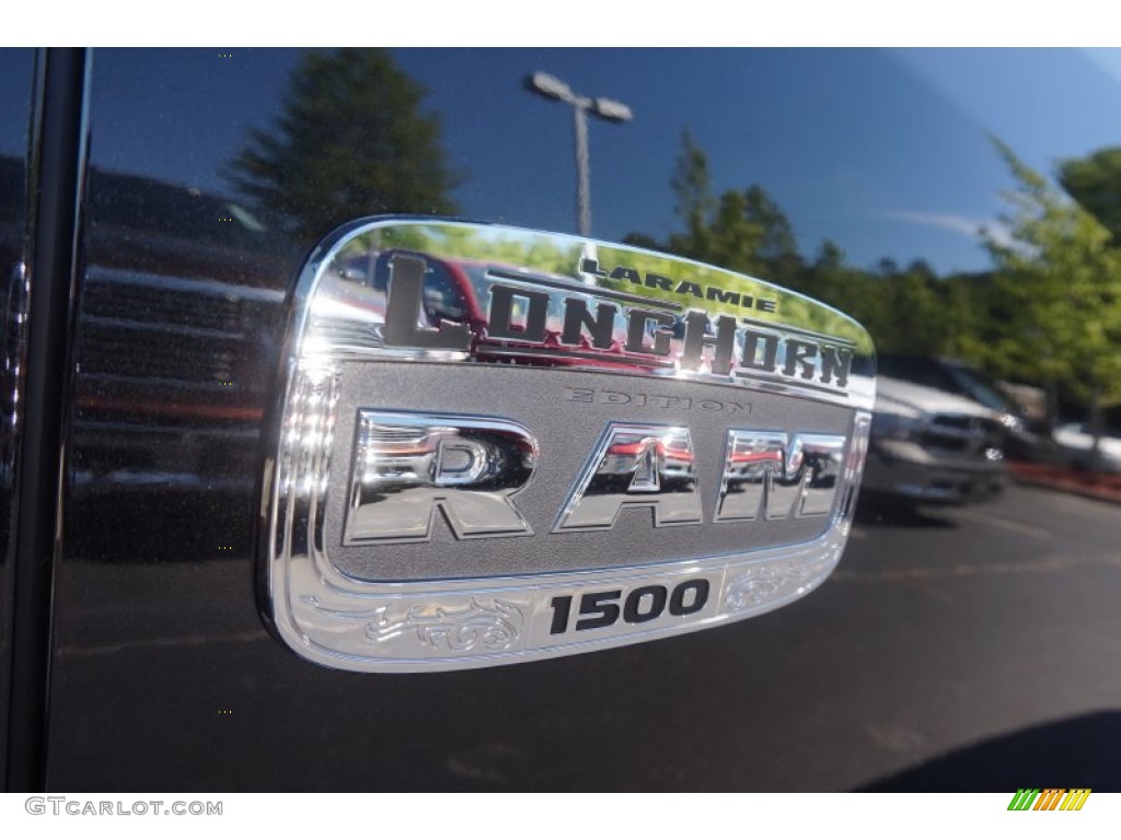 2015 1500 Laramie Long Horn Crew Cab 4x4 - Brilliant Black Crystal Pearl / Canyon Brown/Light Frost photo #6