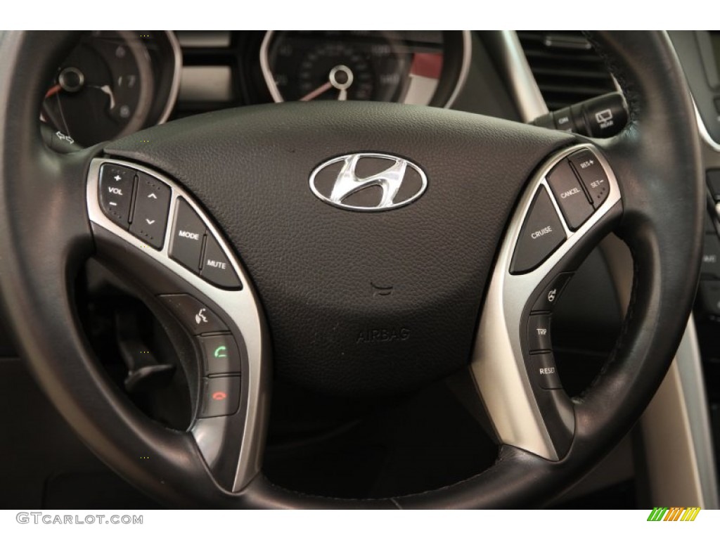 2013 Hyundai Elantra GT Black Steering Wheel Photo #103722484