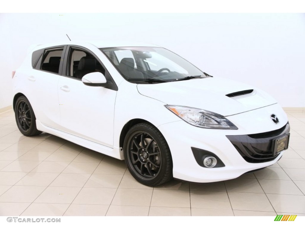 2012 MAZDA3 MAZDASPEED3 - Crystal White Pearl Mica / MAZDASPEED Black/Red photo #1