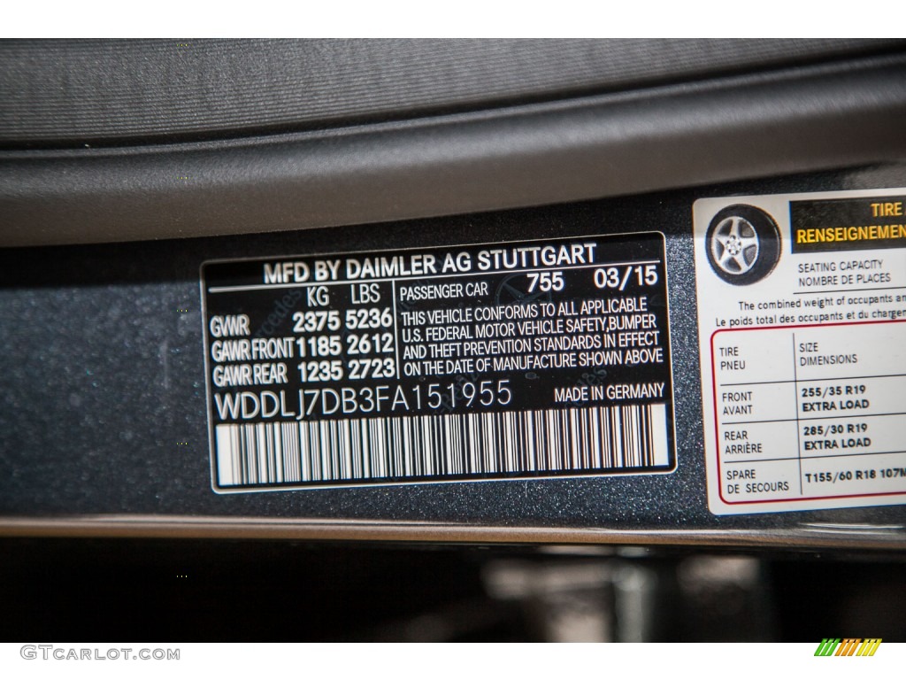 2015 CLS Color Code 755 for Steel Grey Metallic Photo #103734143