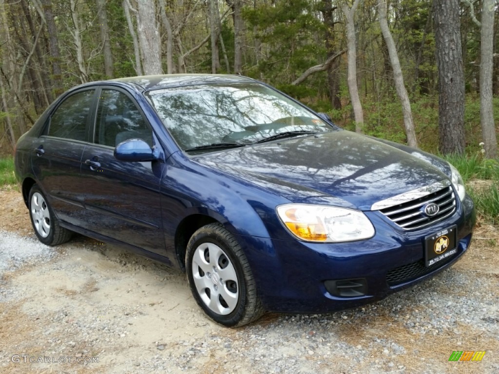 2007 Spectra EX Sedan - Deep Ocean Blue / Gray photo #3