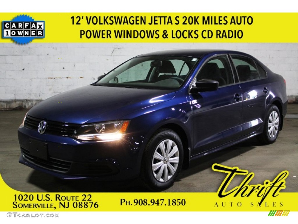 2012 Jetta S Sedan - Tempest Blue Metallic / Titan Black photo #1