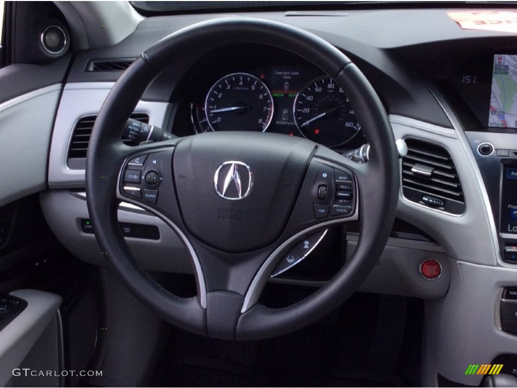 2014 Acura RLX Advance Package Graystone Steering Wheel Photo #103737317