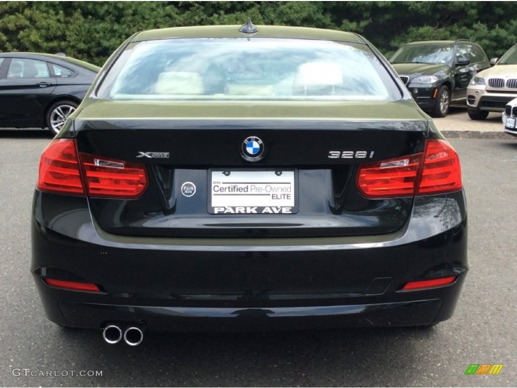 2015 3 Series 328i xDrive Sedan - Black Sapphire Metallic / Venetian Beige photo #4