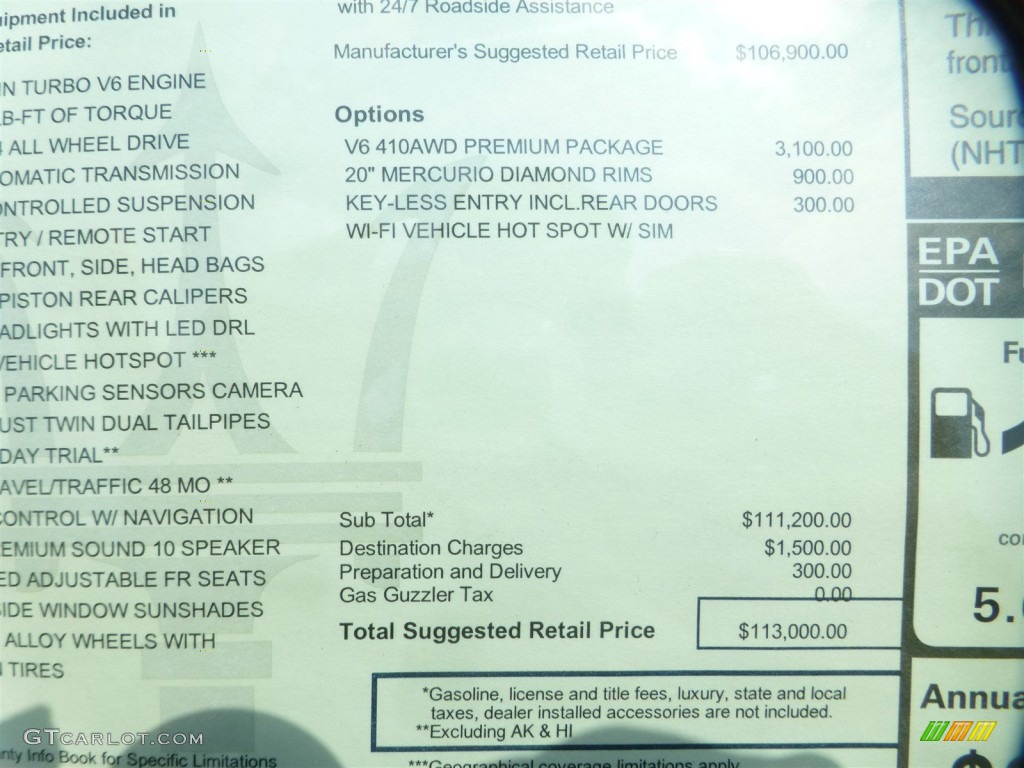 2015 Maserati Quattroporte S Q4 AWD Window Sticker Photo #103744152