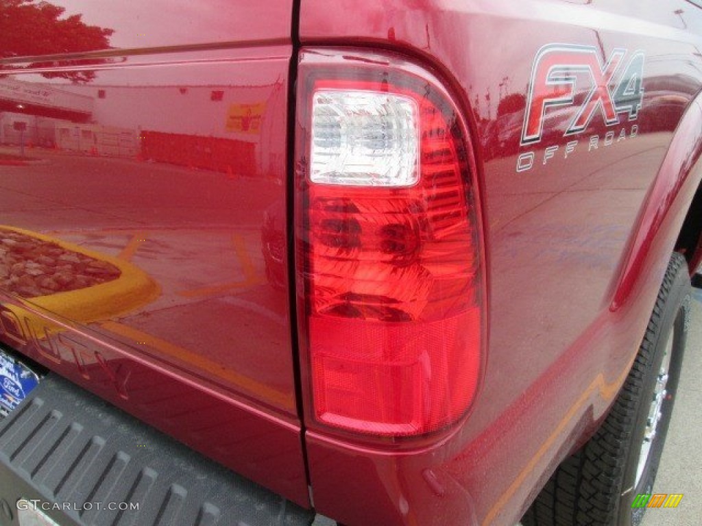 2015 F250 Super Duty XLT Crew Cab 4x4 - Ruby Red / Adobe photo #12