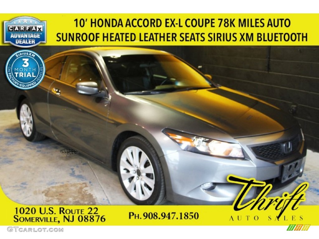 2010 Accord EX-L V6 Coupe - Polished Metal Metallic / Black photo #1