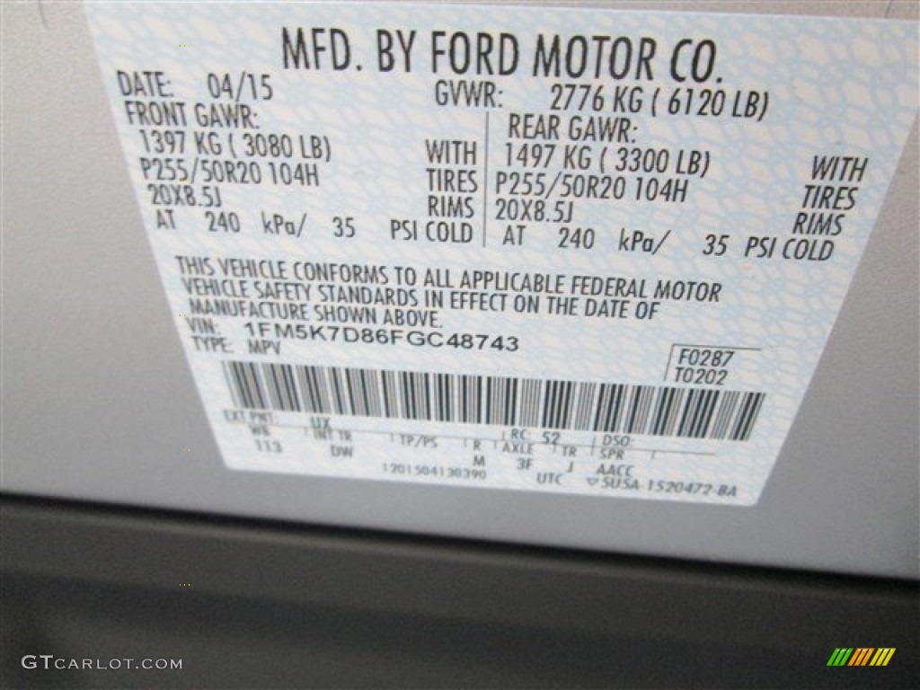 2015 Explorer XLT - Ingot Silver / Charcoal Black photo #14
