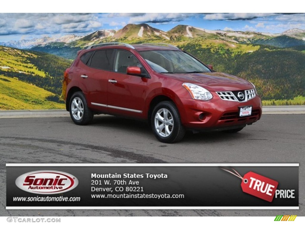 2011 Rogue SV AWD - Cayenne Red / Black photo #1