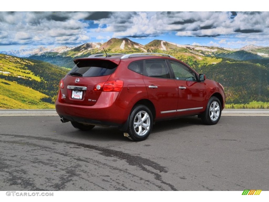 2011 Rogue SV AWD - Cayenne Red / Black photo #3