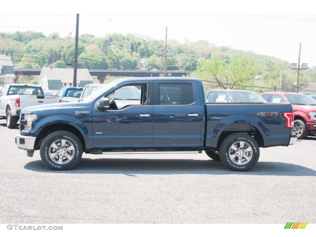 2015 F150 XLT SuperCrew 4x4 - Blue Jeans Metallic / Medium Earth Gray photo #2