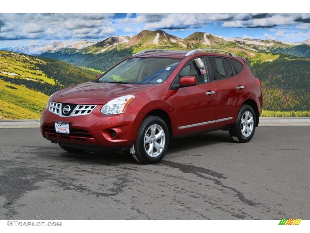 2011 Rogue SV AWD - Cayenne Red / Black photo #5