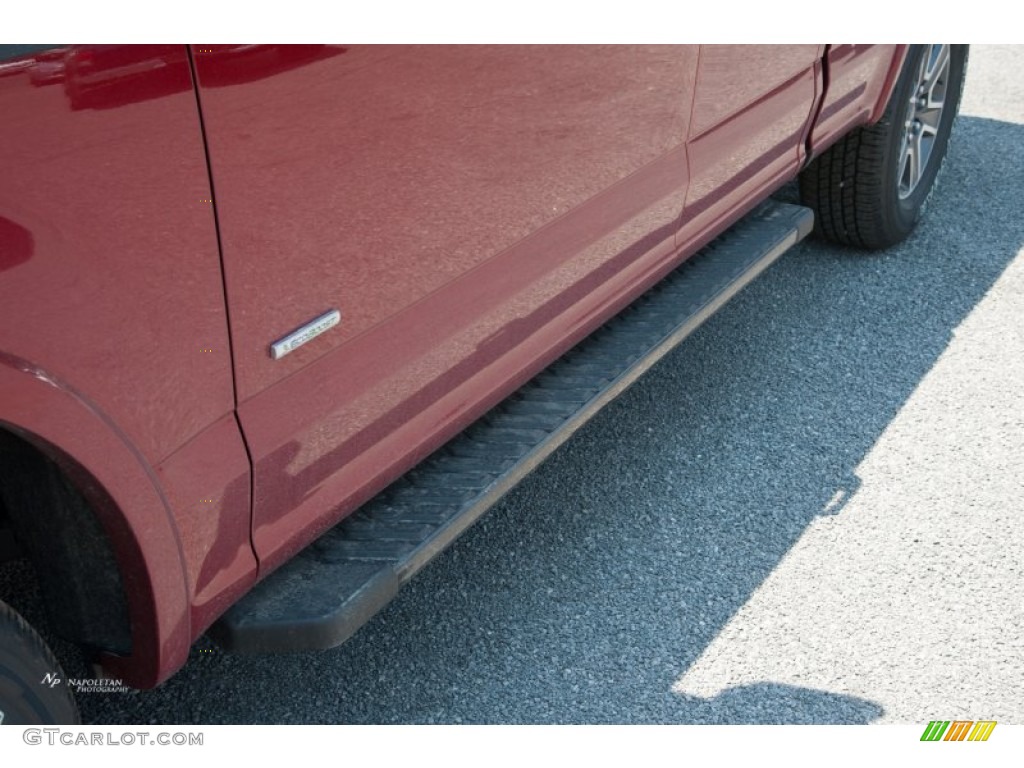 2015 F150 Lariat SuperCab 4x4 - Ruby Red Metallic / Black photo #4