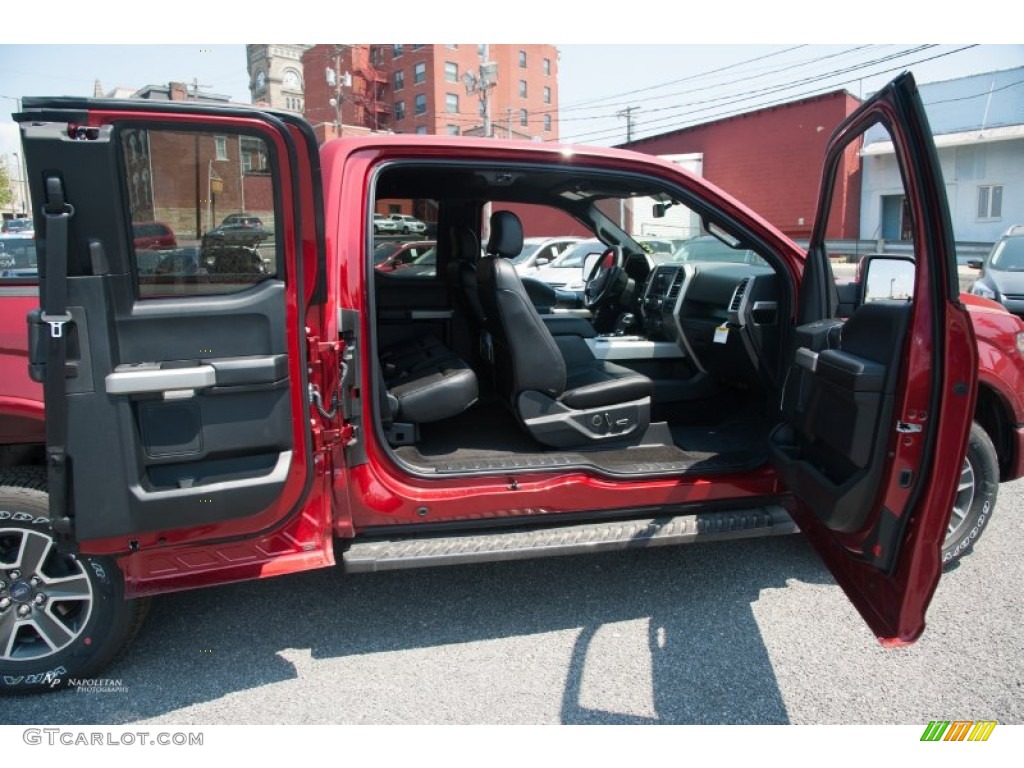 2015 F150 Lariat SuperCab 4x4 - Ruby Red Metallic / Black photo #7