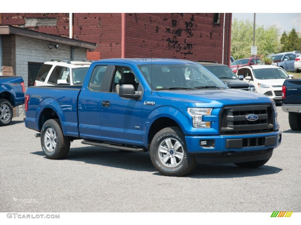 2015 F150 XL SuperCab 4x4 - Blue Flame Metallic / Medium Earth Gray photo #1