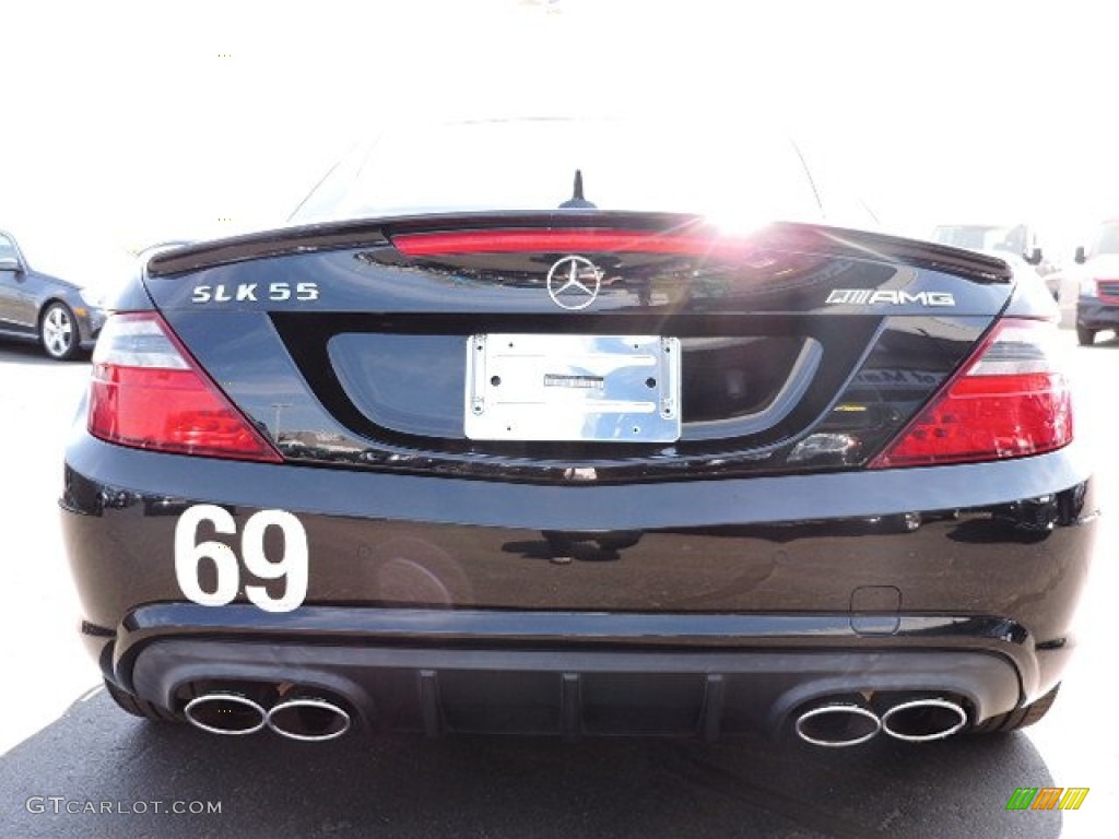 2012 SLK 55 AMG Roadster - Obsidian Black Metallic / Bengal Red photo #4