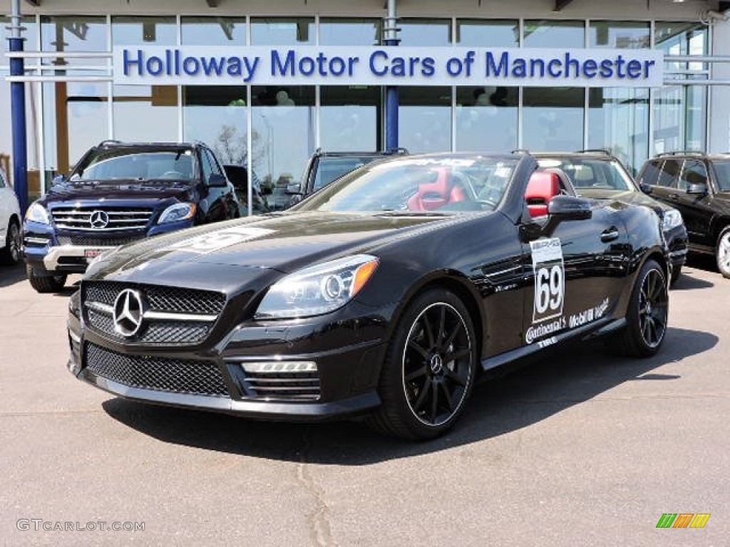 2012 SLK 55 AMG Roadster - Obsidian Black Metallic / Bengal Red photo #5