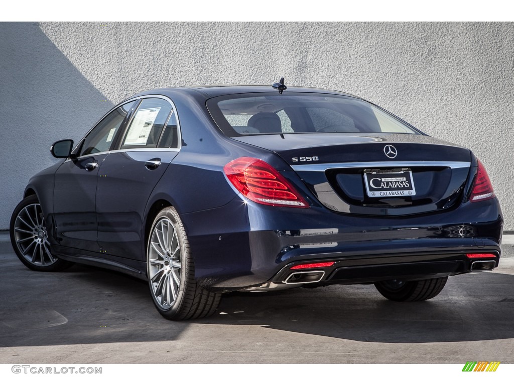 2015 S 550 Sedan - Lunar Blue Metallic / Silk Beige/Espresso Brown photo #2