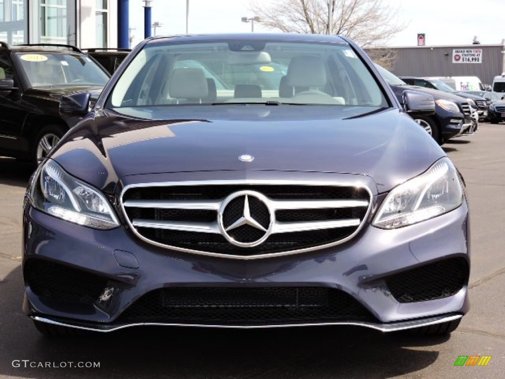 2016 E 350 4Matic Sedan - Indigo Blue Metallic / Crystal Grey/Seashell Grey photo #2