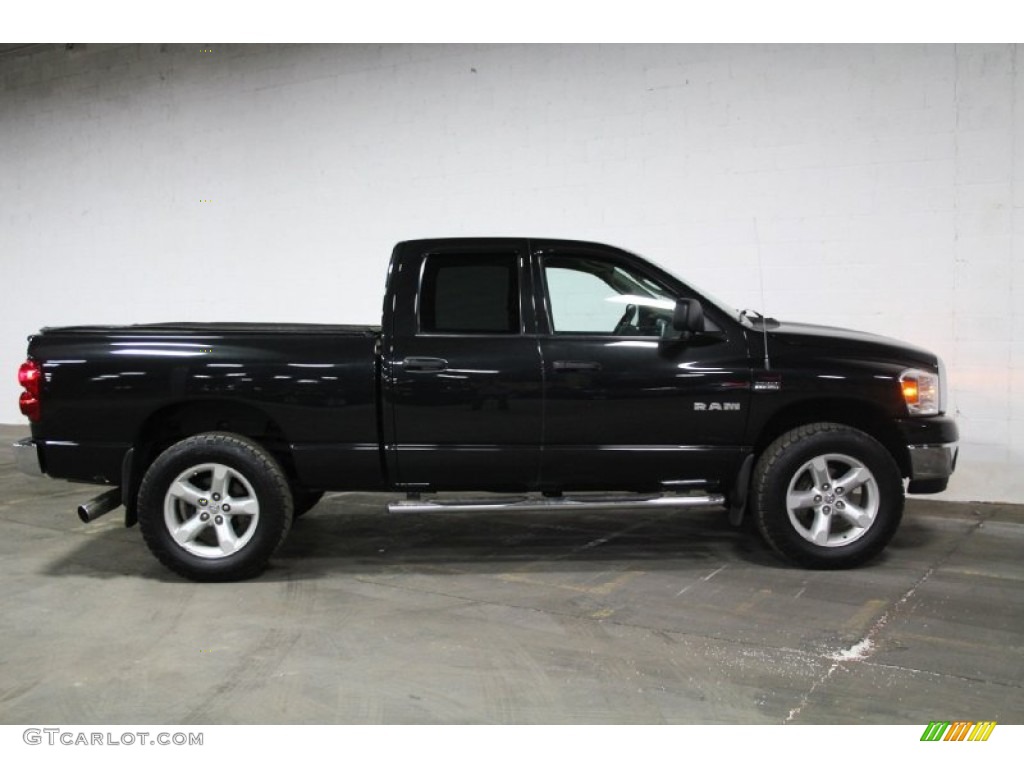 2008 Ram 1500 SLT Quad Cab 4x4 - Brilliant Black Crystal Pearl / Medium Slate Gray photo #8