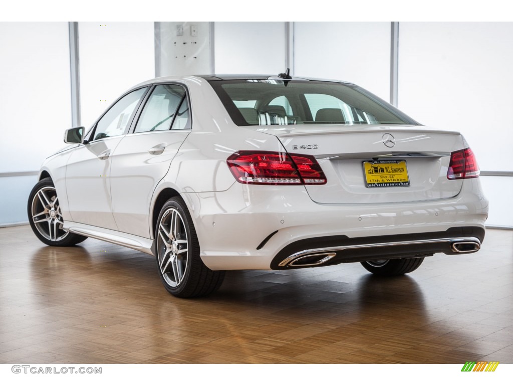2015 E 400 Sedan - Polar White / Silk Beige/Espresso Brown photo #3