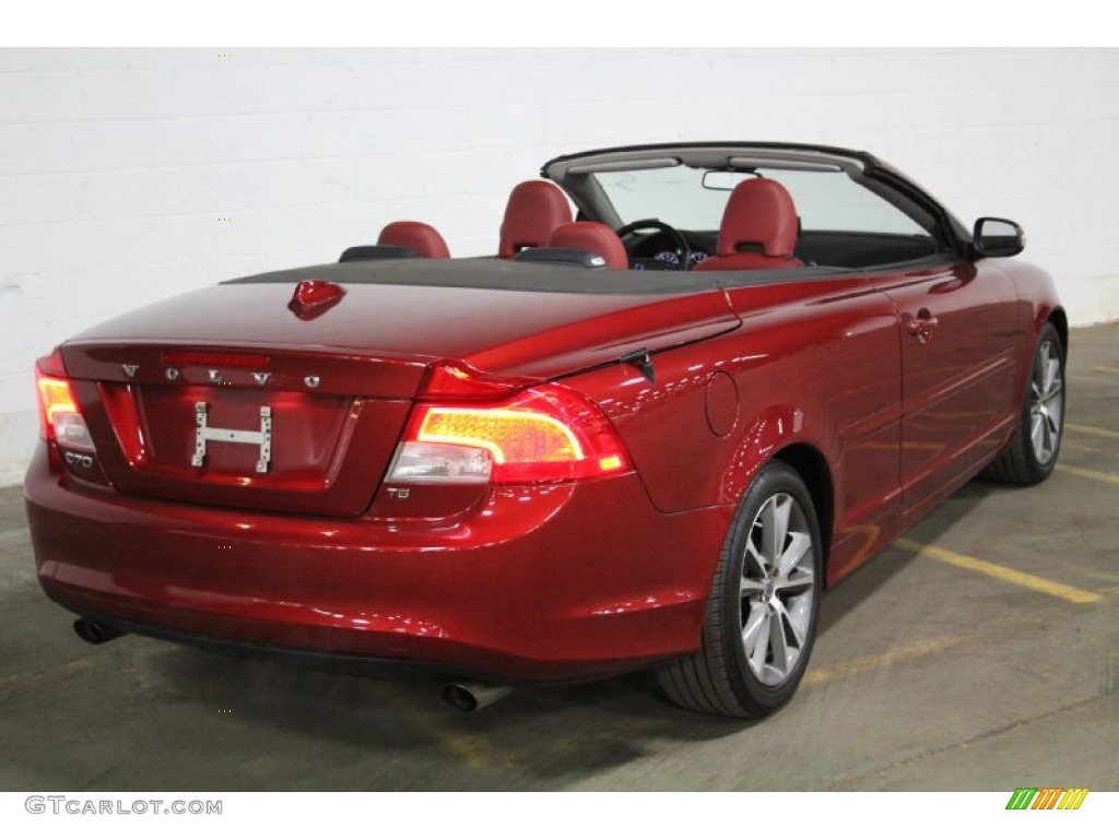 2011 C70 T5 - Flamenco Red Metallic / Cranberry Leather/Off Black photo #2