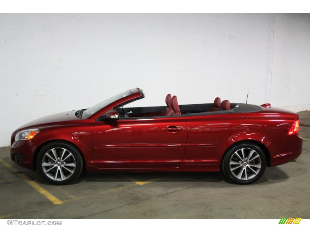 2011 C70 T5 - Flamenco Red Metallic / Cranberry Leather/Off Black photo #7
