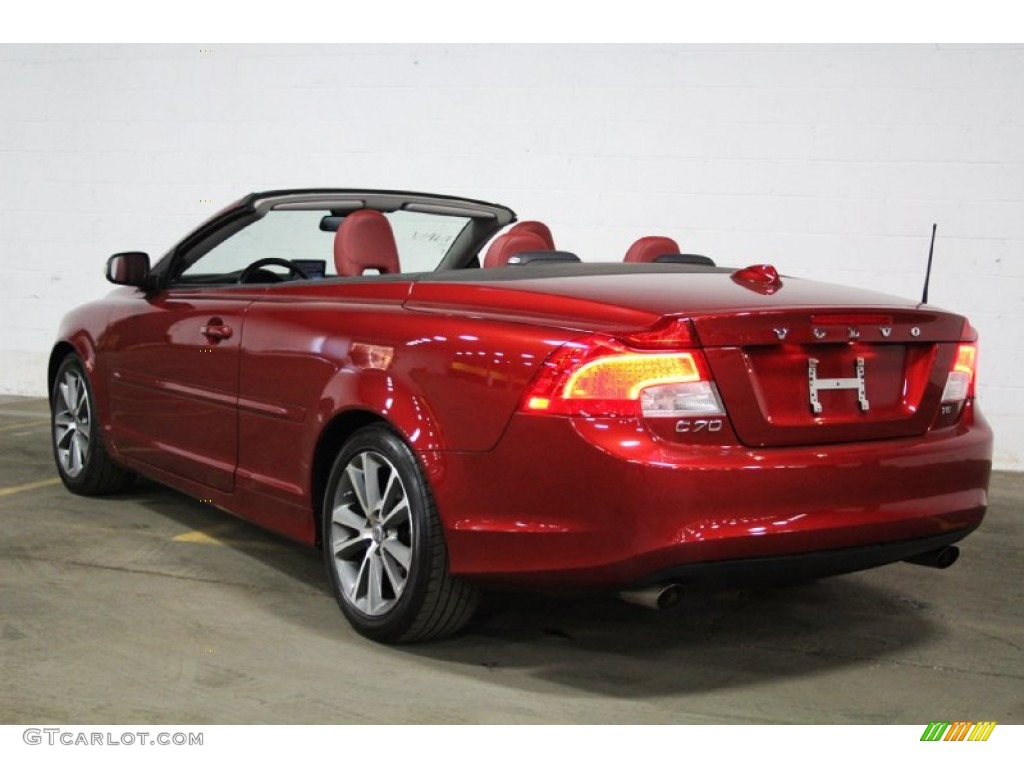 2011 C70 T5 - Flamenco Red Metallic / Cranberry Leather/Off Black photo #8