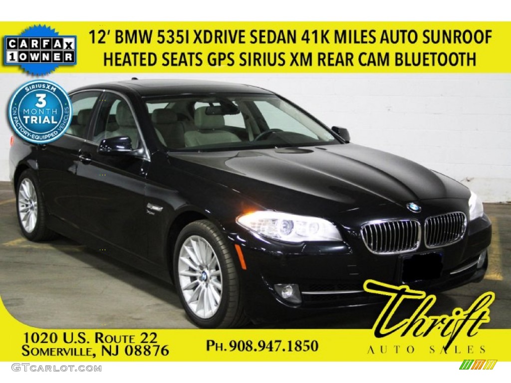 2012 5 Series 535i xDrive Sedan - Black Sapphire Metallic / Oyster/Black photo #1