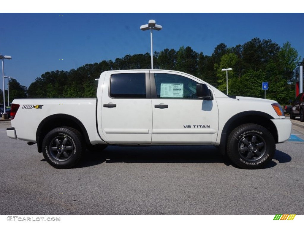 Glacier White 2015 Nissan Titan PRO-4X Crew Cab 4x4 Exterior Photo #103807789