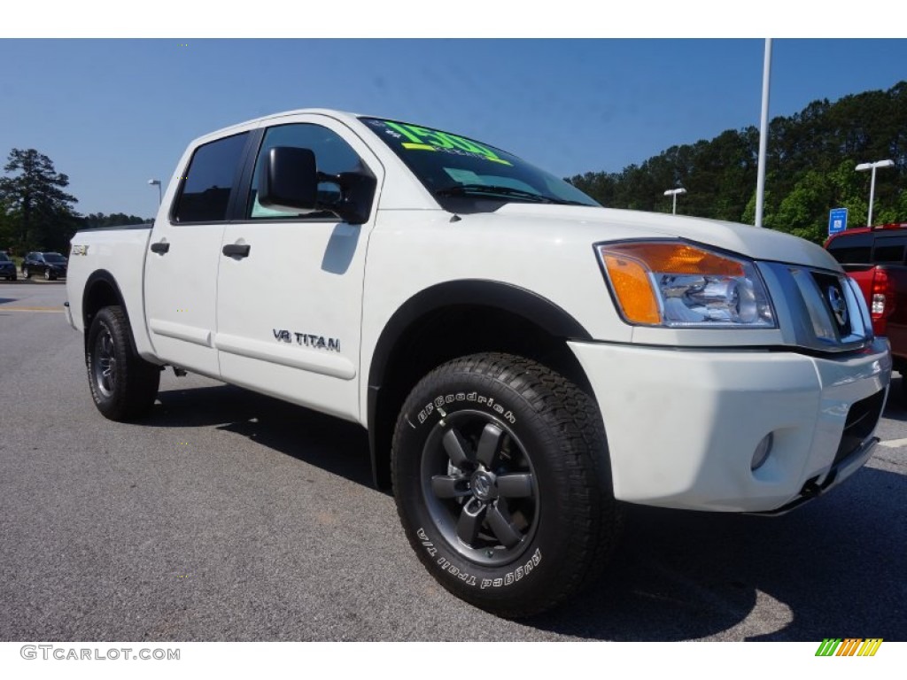 Glacier White 2015 Nissan Titan PRO-4X Crew Cab 4x4 Exterior Photo #103807810