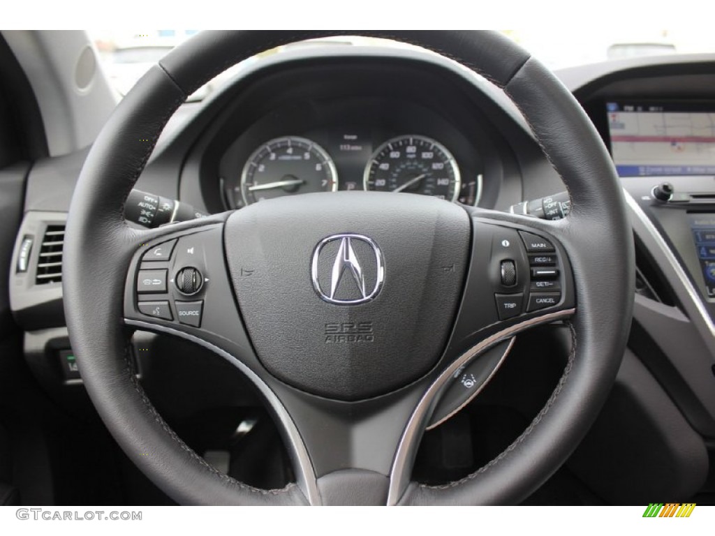 2016 Acura MDX Technology Ebony Steering Wheel Photo #103809710