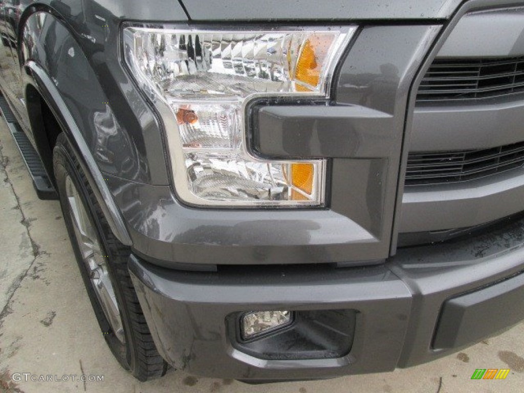 2015 F150 Lariat SuperCrew - Magnetic Metallic / Black photo #3
