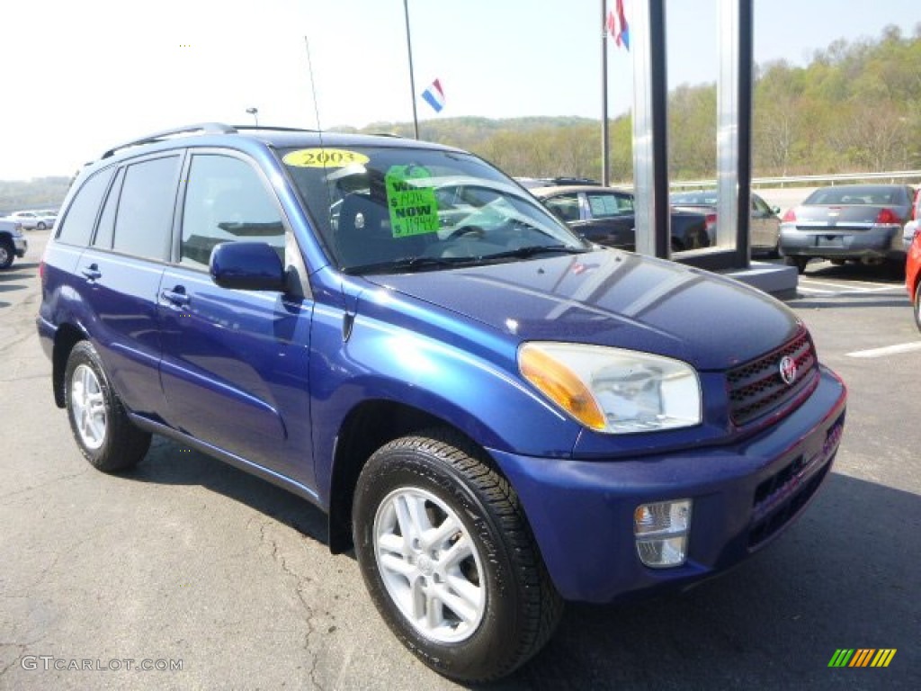 2003 RAV4 4WD - Spectra Blue Mica / Gray photo #9