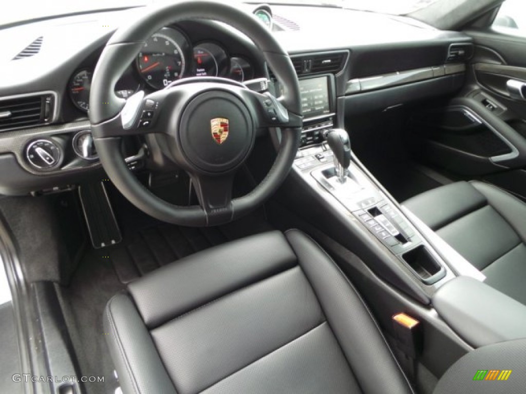 Black Interior 2015 Porsche 911 Turbo S Coupe Photo #103818754