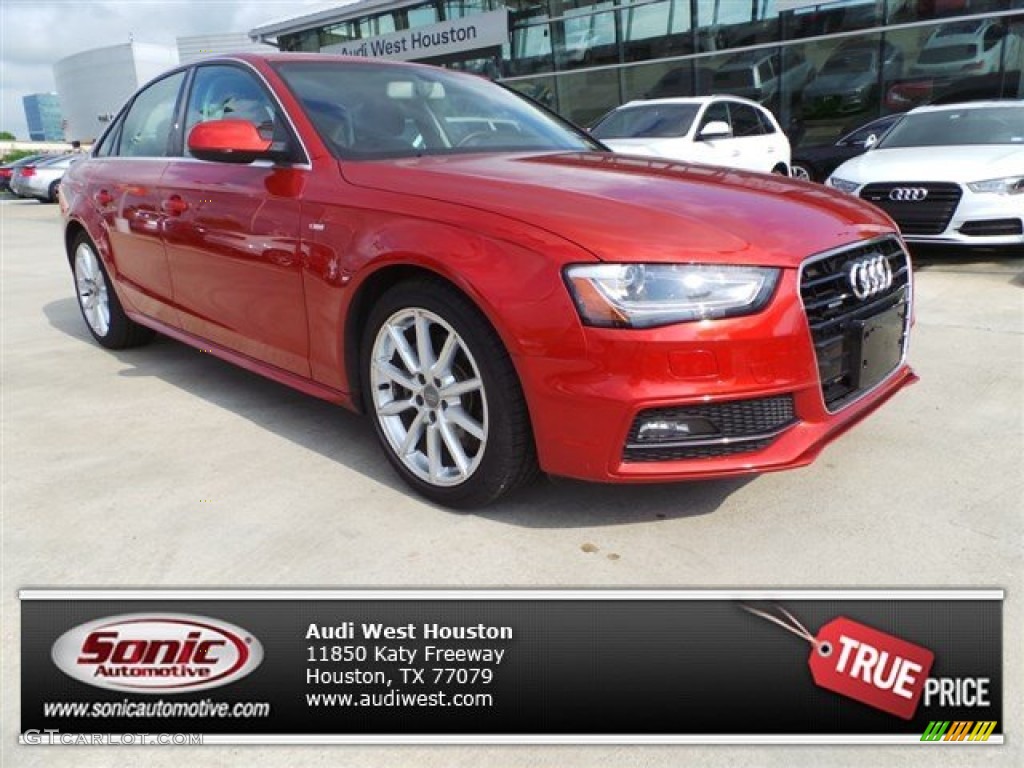 2015 A4 2.0T Premium Plus quattro - Volcano Red Metallic / Black photo #1