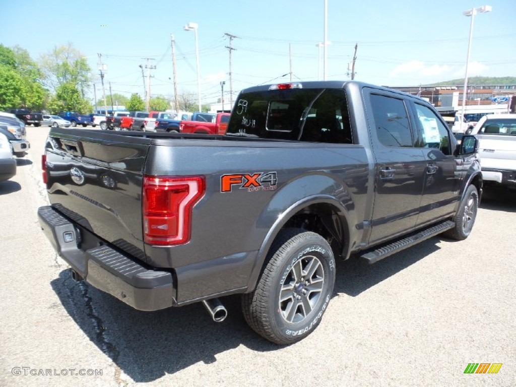 2015 F150 Lariat SuperCrew 4x4 - Magnetic Metallic / Medium Earth Gray photo #3