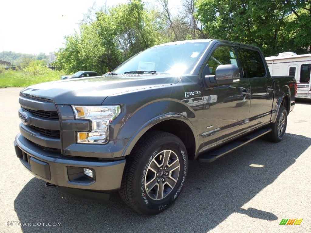 2015 F150 Lariat SuperCrew 4x4 - Magnetic Metallic / Medium Earth Gray photo #8