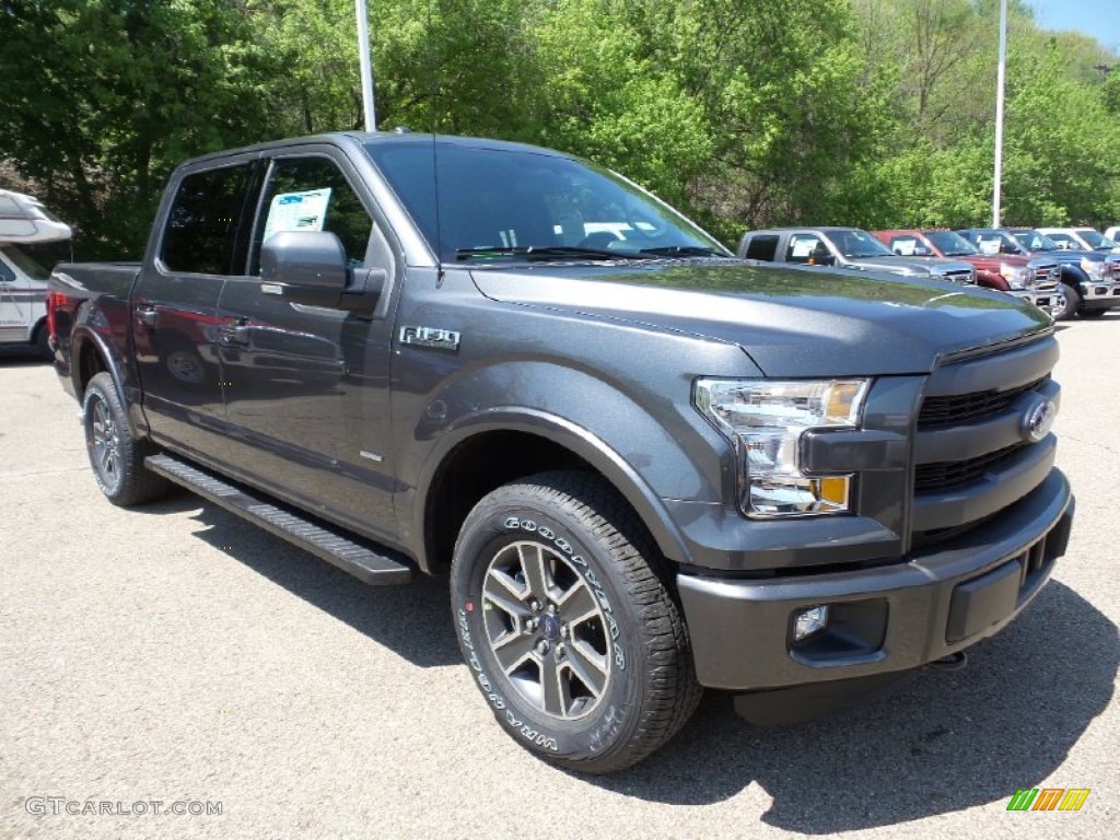 2015 F150 Lariat SuperCrew 4x4 - Magnetic Metallic / Medium Earth Gray photo #10