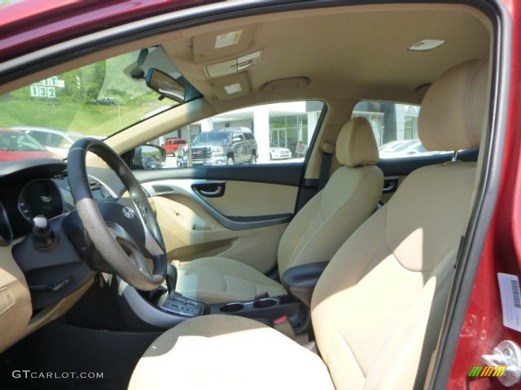 2013 Elantra GLS - Sparkling Ruby / Beige photo #14