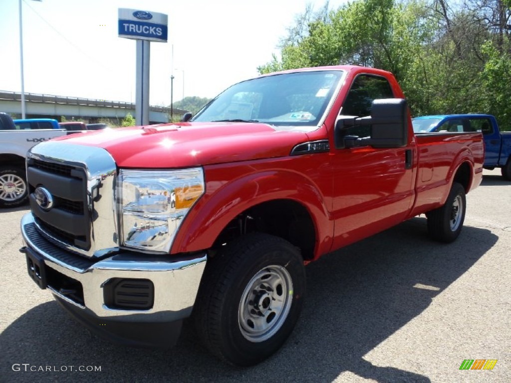 2015 F250 Super Duty XL Regular Cab 4x4 - Vermillion Red / Steel photo #8