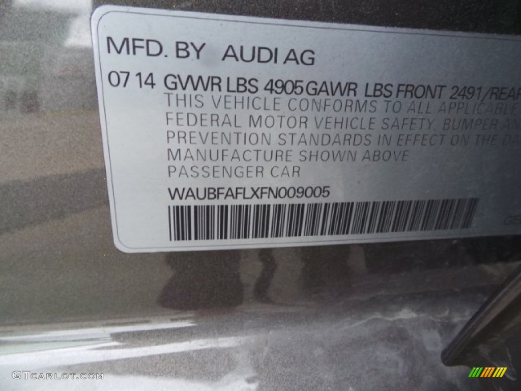 2015 A4 2.0T Premium quattro - Dakota Gray Metallic / Chestnut Brown/Black photo #42