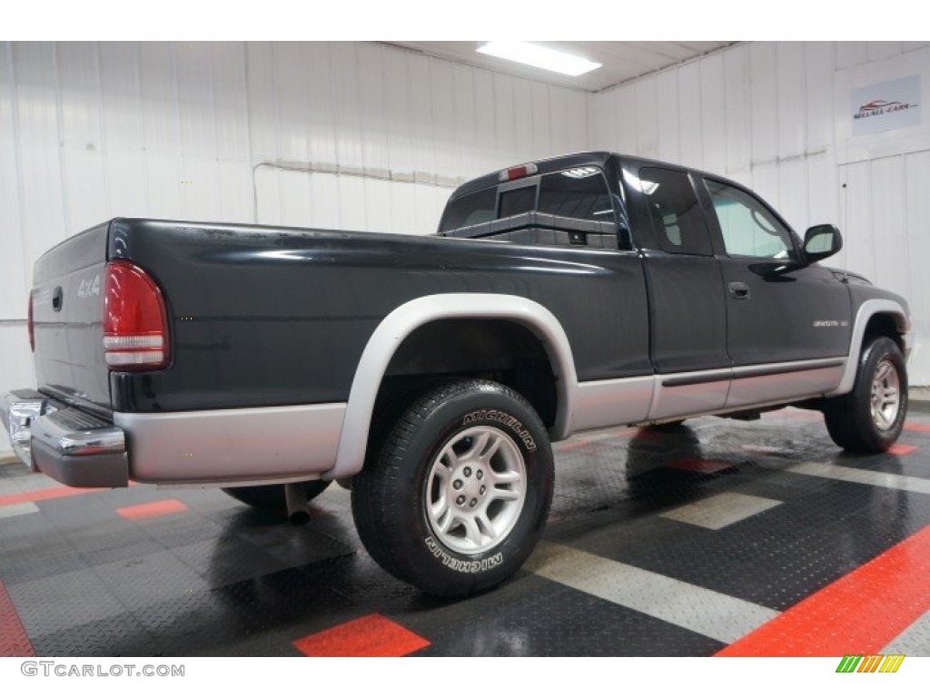 2001 Dakota SLT Club Cab 4x4 - Black / Dark Slate Gray photo #7