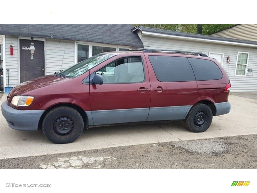 2002 Sienna LE - Vintage Red Pearl / Oak photo #2
