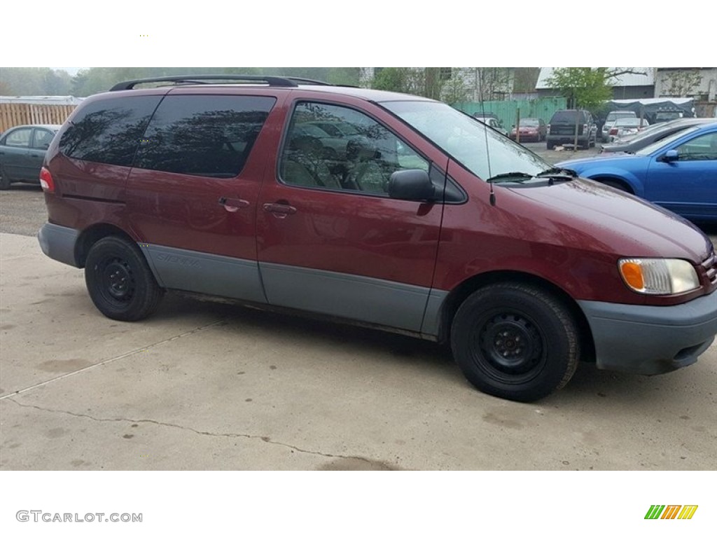 2002 Sienna LE - Vintage Red Pearl / Oak photo #7