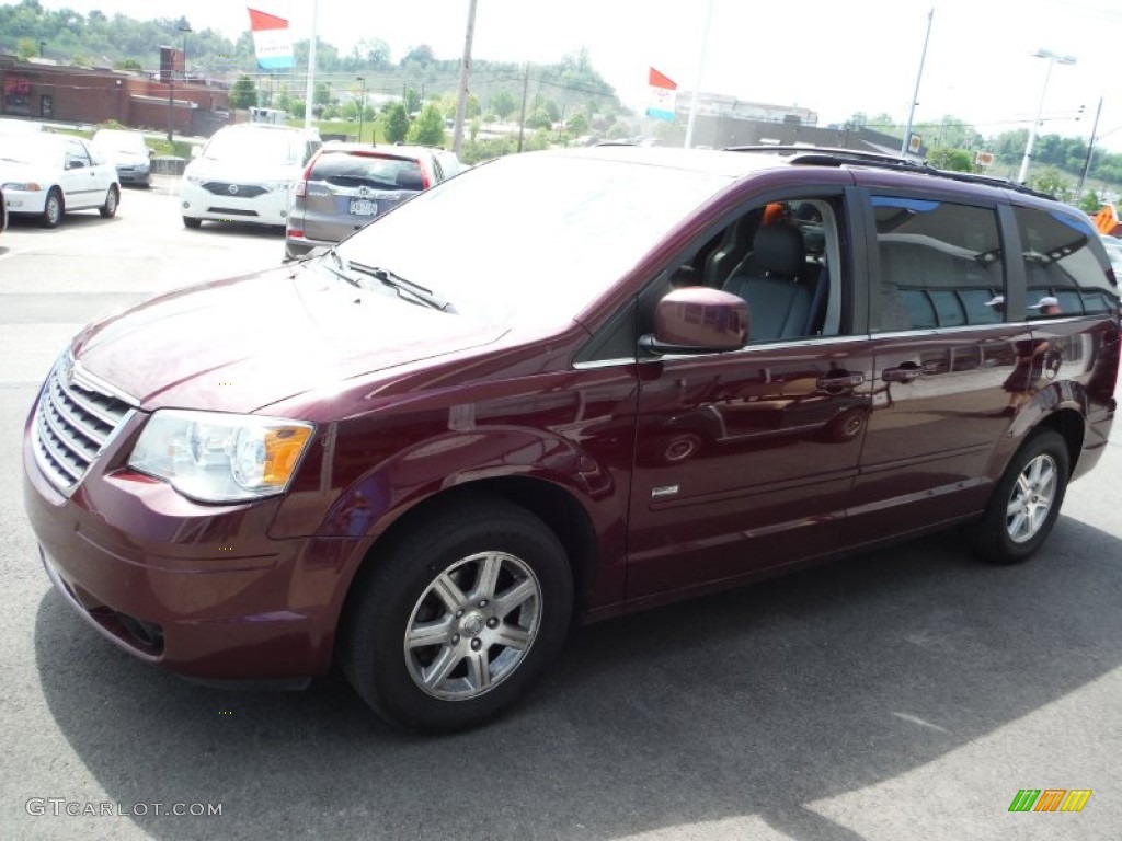 2008 Town & Country Touring - Deep Crimson Crystal Pearlcoat / Medium Slate Gray/Light Shale photo #5