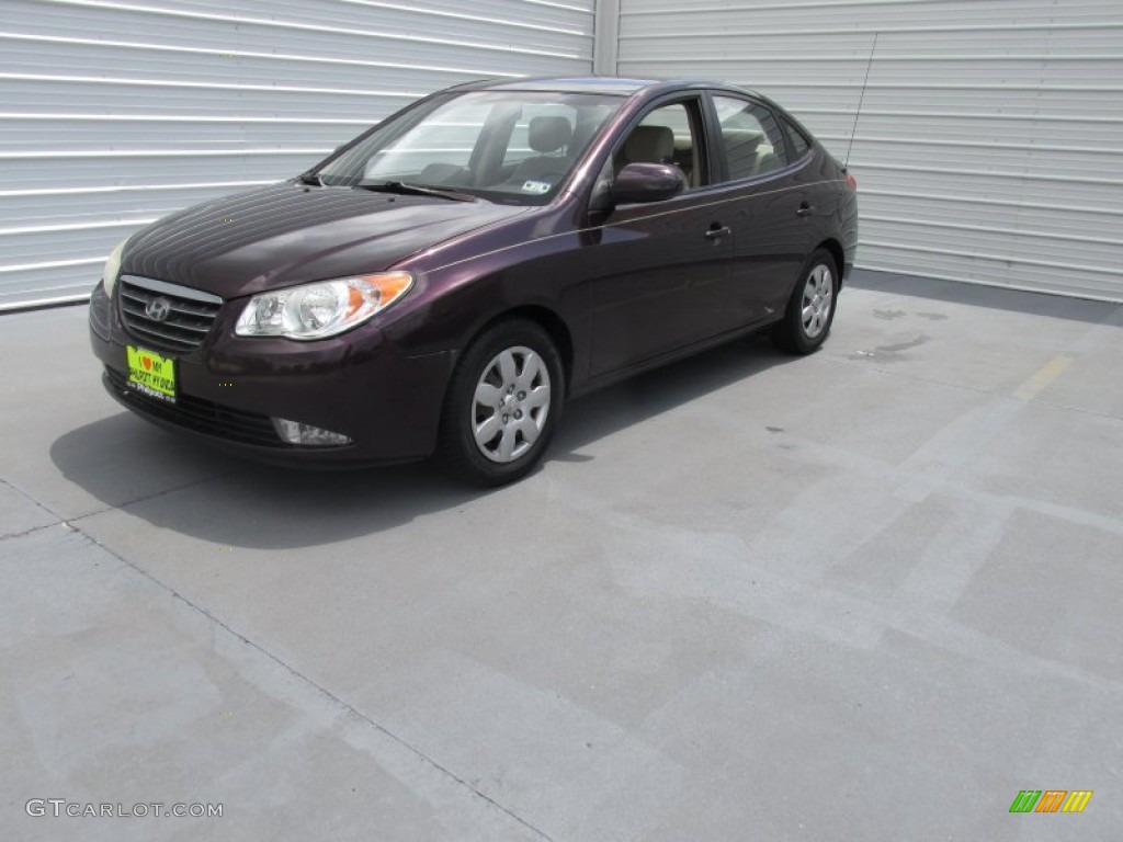 2007 Elantra GLS Sedan - Purple Rain / Beige photo #4
